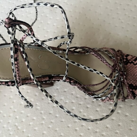 Jessica Simpson Pink and Black Python Heels - Picture 6 of 7